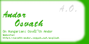 andor osvath business card